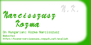 narcisszusz kozma business card